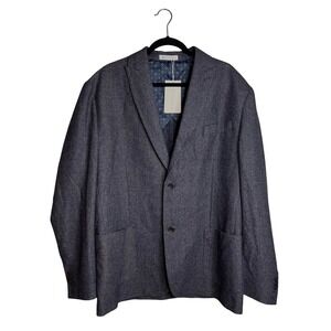 7‎ Diamonds Mens Wool Blend Blazer Jacket Size XXL Navy Blue Textured Office NWT